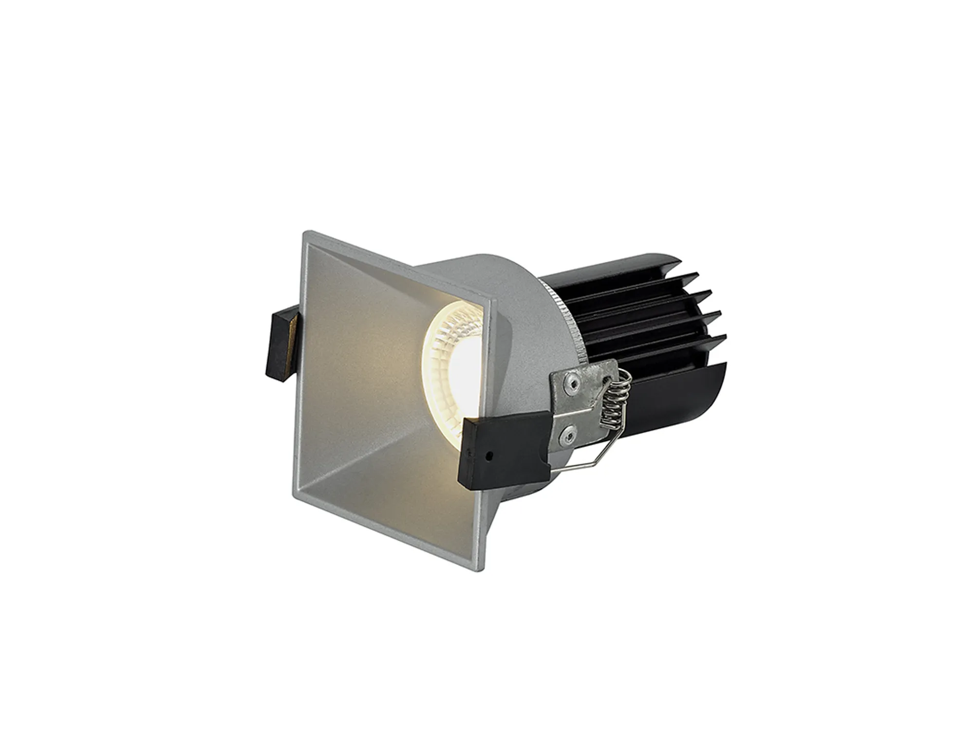 Biox 12 Tridonic Powered 12W 3000K 1200lm 36° CRI>90 LED Engine  Silver Square Fixed Recessed Spotlight; IP20